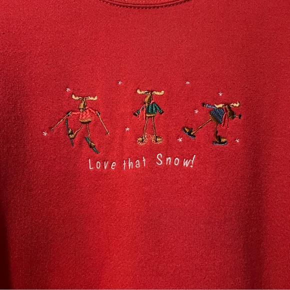Vintage | Embroidered Moose Winter Sweatshirt - Picture 6 of 6